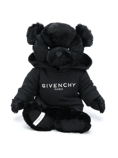 Shop Givenchy Logo Hoodie Teddy Bear In Black