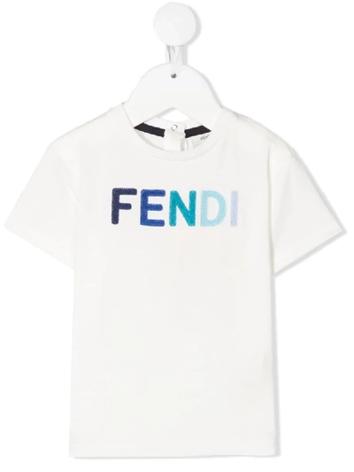Shop Fendi Tonal Logo T-shirt In White