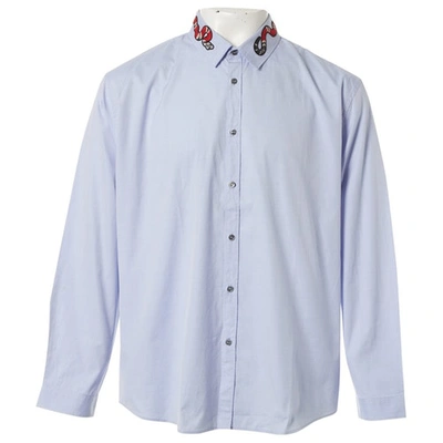 Pre-owned Gucci Blue Cotton Shirts