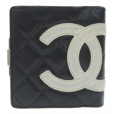 Pre-owned Chanel Cambon Black Leather Wallet