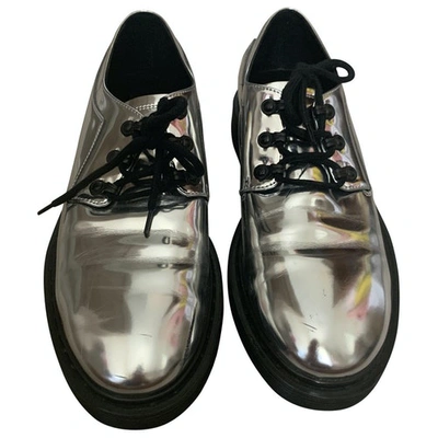 Pre-owned Maison Margiela Metallic Patent Leather Lace Ups