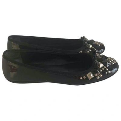 Pre-owned Prada Black Patent Leather Ballet Flats