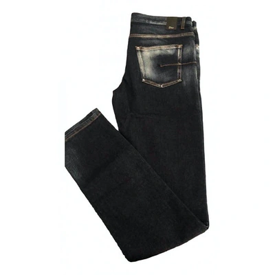 Pre-owned Dior Navy Cotton - Elasthane Jeans
