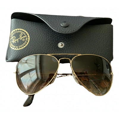 Pre-owned Ray Ban Beige Metal Sunglasses