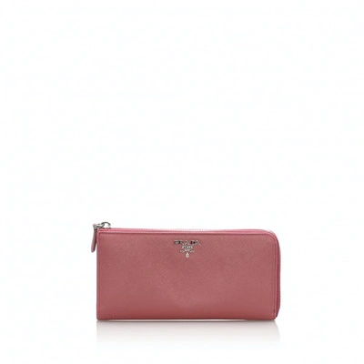 Pre-owned Prada Pink Leather Wallet