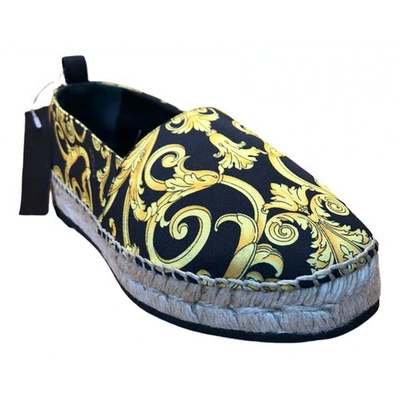 Pre-owned Versace Cloth Espadrilles In Black