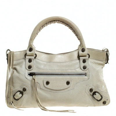Pre-owned Balenciaga First White Leather Handbag