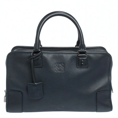 Pre-owned Loewe Amazona Blue Leather Handbag