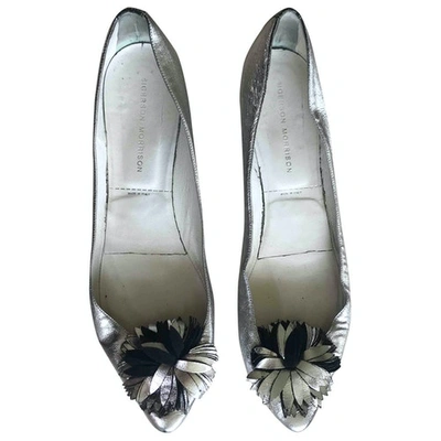 Pre-owned Sigerson Morrison Leather Flats In Silver