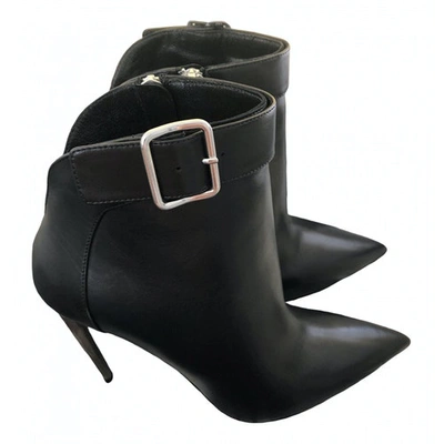 Pre-owned Alexander Mcqueen Black Leather Ankle Boots