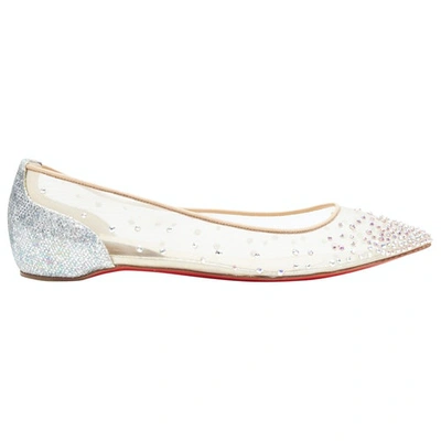 Pre-owned Christian Louboutin Ballet Flats In Silver