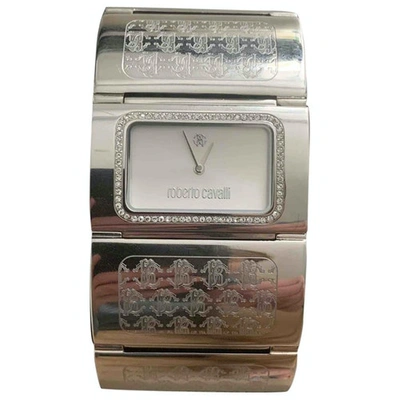 Pre-owned Roberto Cavalli Silver Steel Watch