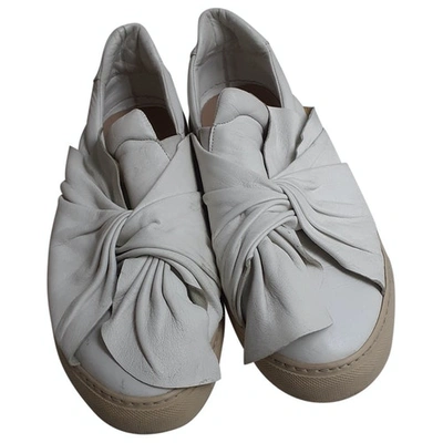 Pre-owned Ports 1961 White Leather Flats