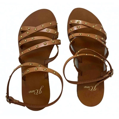 Pre-owned Jcrew Brown Leather Sandals