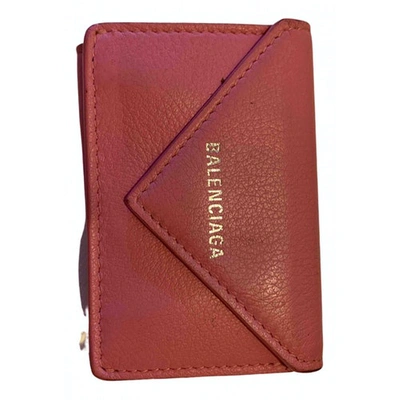 Pre-owned Balenciaga Pink Leather Wallet