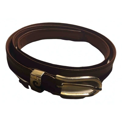 Pre-owned Pierre Cardin Brown Leather Belt