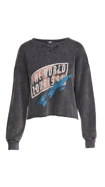 Shop Paige Raeanne World Tour Sweatshirt In Washed Black