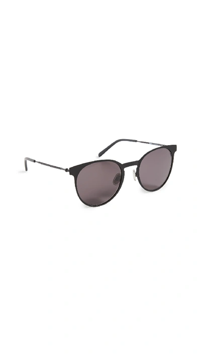 Shop Illesteva Le Steel Ii Sunglasses In Matte Black