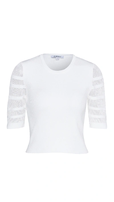 Shop Cushnie Crew Neck Knit Crop Top In White