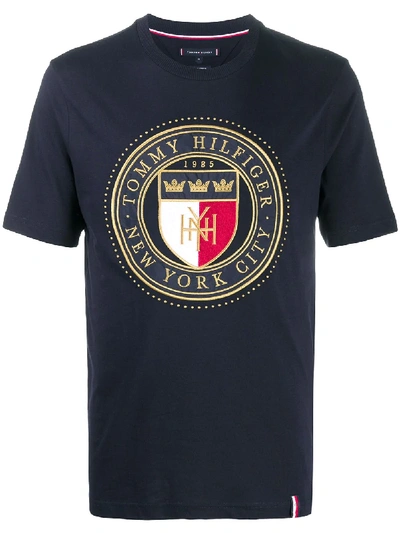 Shop Tommy Hilfiger Logo Print T-shirt In Blue