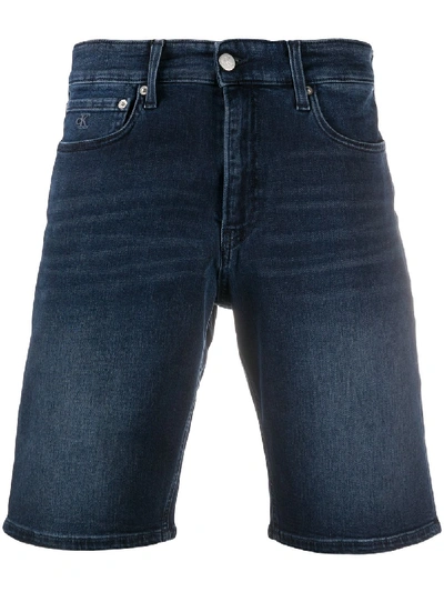 Shop Calvin Klein Jeans Est.1978 Knee-length Denim Shorts In Blue