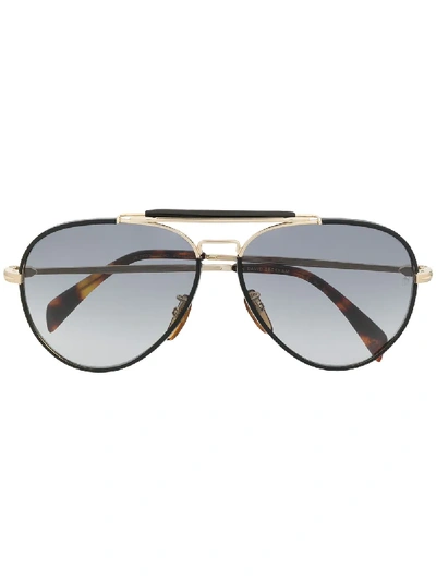 Shop David Beckham Eyewear Db 7003 Aviator Frame Sunglasses In Brown