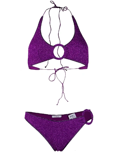 Shop Oseree Lumière Ring Bikini In Purple