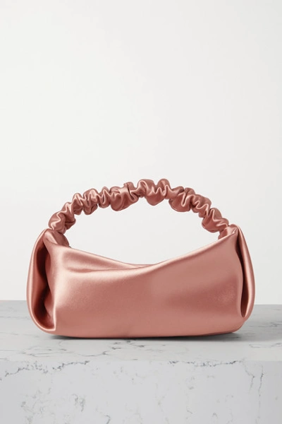 Shop Alexander Wang Scrunchie Mini Satin Tote In Baby Pink