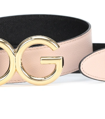 Shop Dolce & Gabbana Dg Reversible Leather Belt In Pink