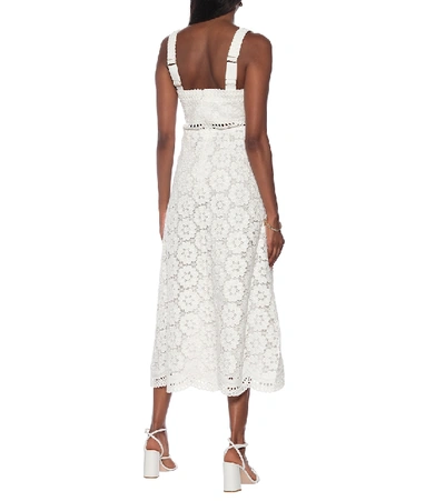 Shop Zimmermann Bells Linen And Cotton Midi Dress In White