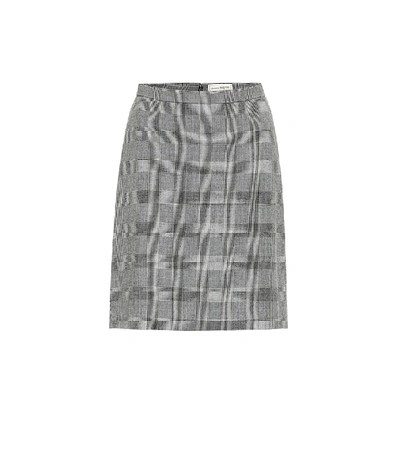 Shop Alexander Mcqueen Checked Wool And Cashmere Miniskirt In Black