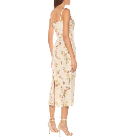 Shop Brock Collection Rachele Floral Silk Midi Dress In White