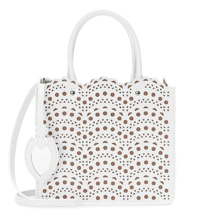 Shop Alaïa Garance 16 Small Leather Tote In White