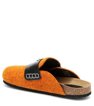 Shop Jw Anderson Wool-blend Felt Mules In Orange