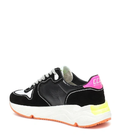 Shop Golden Goose Running Sole Suede Sneakers In Black