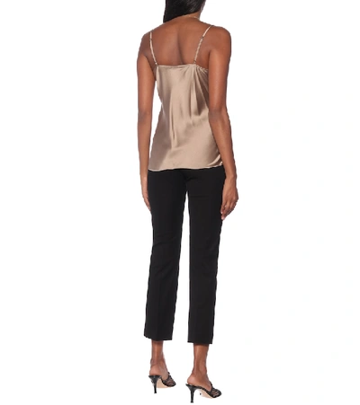 Shop Max Mara Leisure Lucca Stretch-silk Camisole In Beige