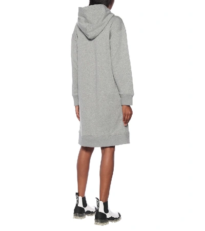 Shop Moncler Cotton-blend Jersey Sweater Dress In Grey