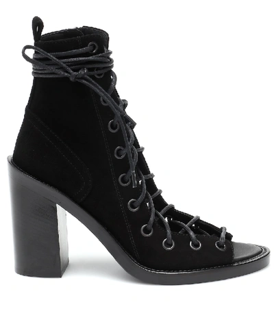 Shop Ann Demeulemeester Suede Lace-up Ankle Boots In Black