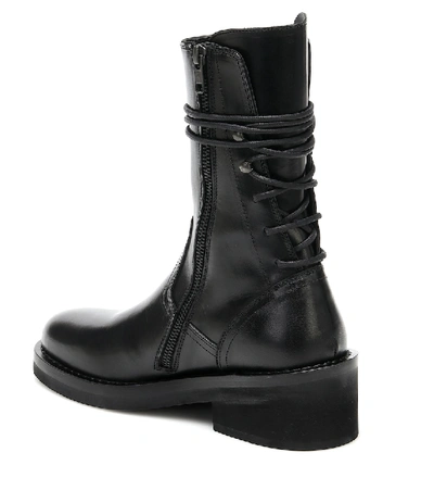 Shop Ann Demeulemeester Lace-up Leather Ankle Boots In Black