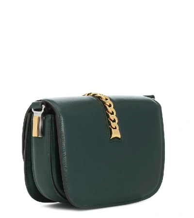 Shop Gucci Sylvie 1969 Mini Leather Shoulder Bag In Green