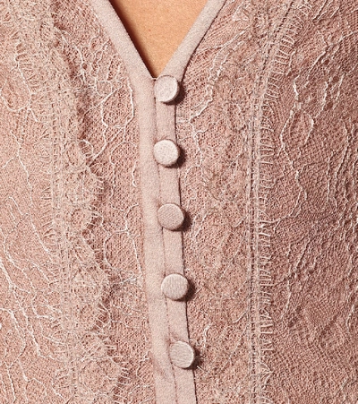 Shop Jonathan Simkhai Gemma Lace-trimmed Mesh Bodysuit In Pink