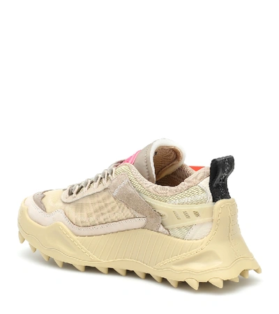 Shop Off-white Odsy-1000 Leather Sneakers In Beige