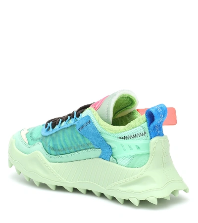 Shop Off-white Odsy-1000 Leather Sneakers In Green