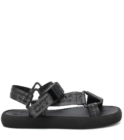 Shop Off-white Trek Grosgrain-trimmed Sandals In Black