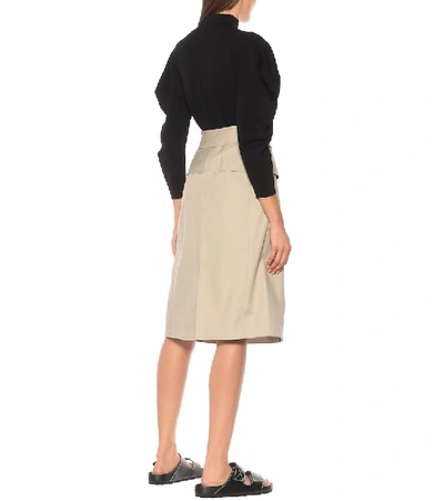 Shop Proenza Schouler Trench Cotton Midi Skirt In Beige