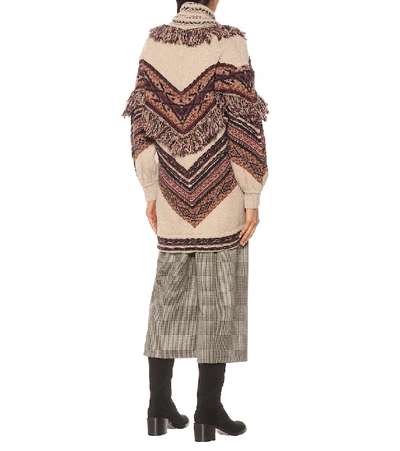 Shop Etro Intarsia Wool-blend Cardigan In Brown