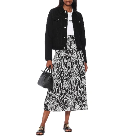Shop Givenchy Iris Jacquard Midi Skirt In Black