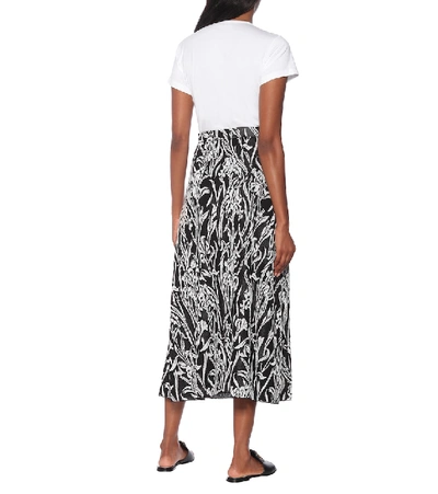 Shop Givenchy Iris Jacquard Midi Skirt In Black