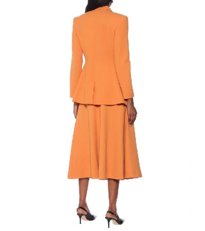 Shop Emilia Wickstead Brenton Wool Blazer In Orange
