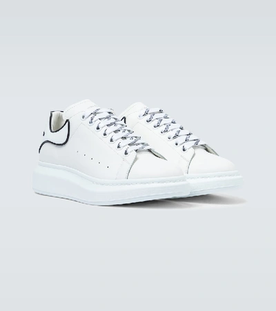 Shop Alexander Mcqueen Oversized Leather Sneakers In White